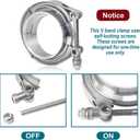 3 inch V Band Clamp, Exhaust V Band Clamp 3 inch with Male Female Flanges 304 Stainless Steel(1pcs)