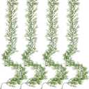 Serwalin 4Pcs 5.9 Ft Babys Breath Garland, 162 Branches White Artificial Baby Breath Flower Vines, Faux Plastics Garland Gypsophila Hanging Flower Vines for Wedding Arch Party Table Home Wall Decor