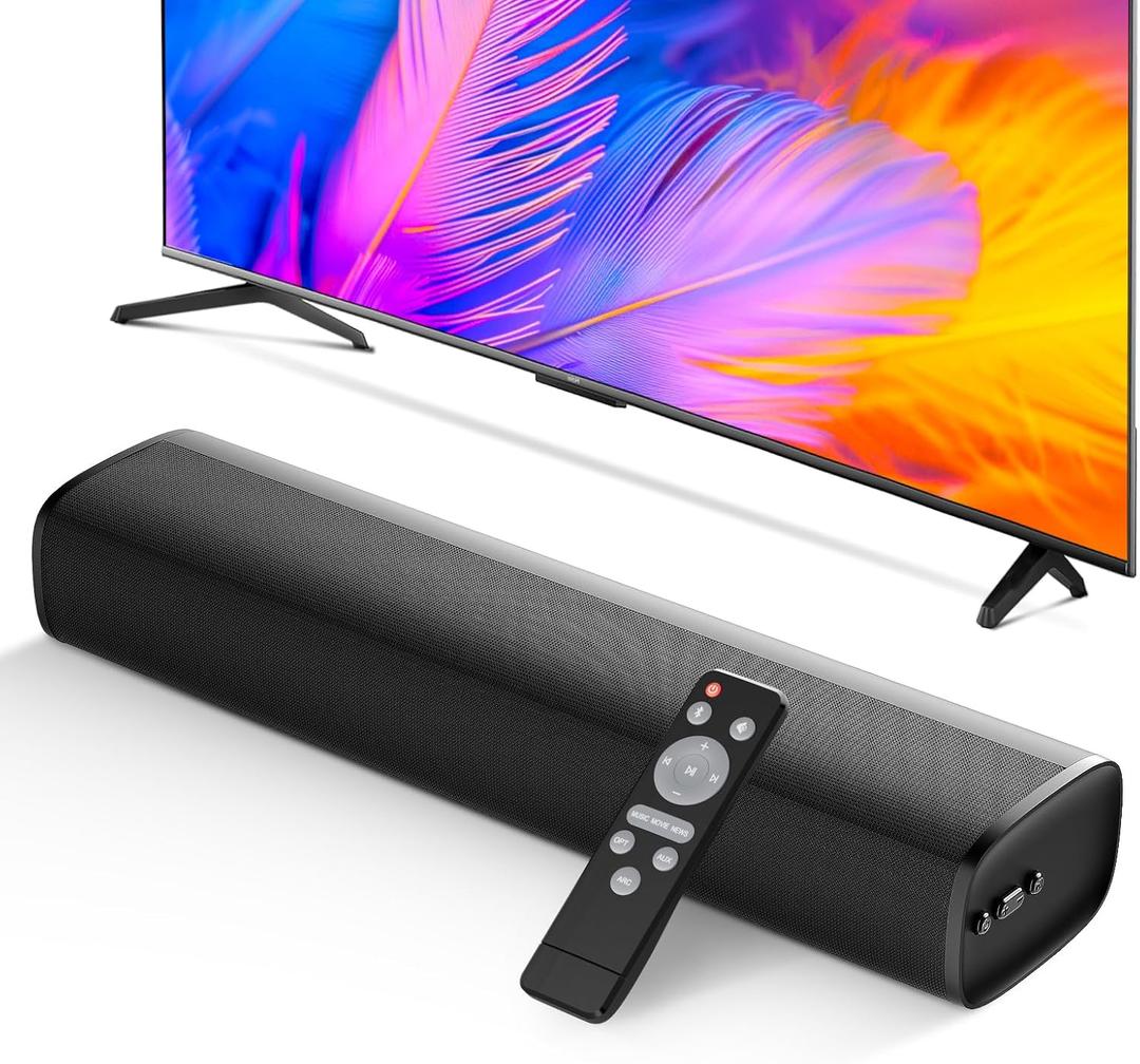 MZEIBO Sound Bar, 50W Soundbar for Smart TV Bluetooth 5.3 Speaker 17Inch with ARC/Optical/AUX Connection Surround for Home Theater Audio TV/PC/Gaming/Projectors (Black)
