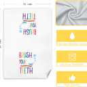 Kids Bathroom Decor, Toddler Boys Girls Kids Bathroom Accessories Hand Towels Set of 2, Brush Your Teeth Flush The Tolet Bathroom Decoretion, 16x24