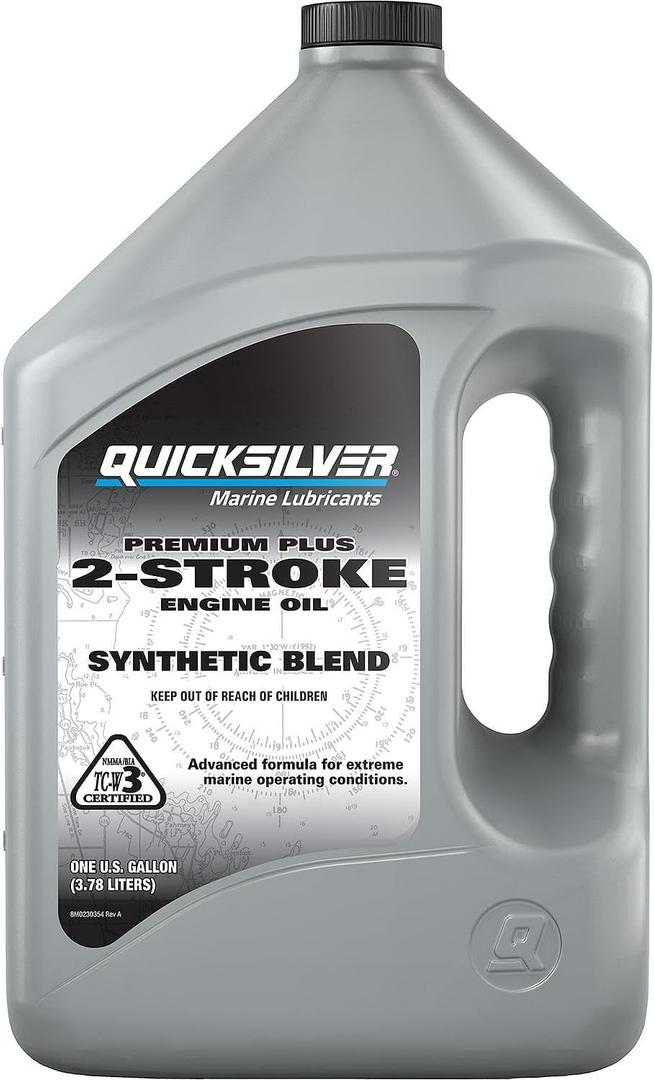 Quicksilver Premium Plus 2-Stroke Synthetic Blend Marine Engine Oil, 1 Gallon