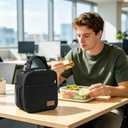 Femuar Lunch Box for Men Women Adults, Small Lunchbox for Work Picnic - Reusable Lunch bag Portable Lunch tote, Black
