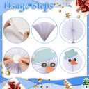 13 Pcs Christmas Hanging Paper Fans Christmas Party Decor Classroom Decorations for Xmas Holiday Ceilings Wall Decor Winter New Year Party Supplies (Snowman)