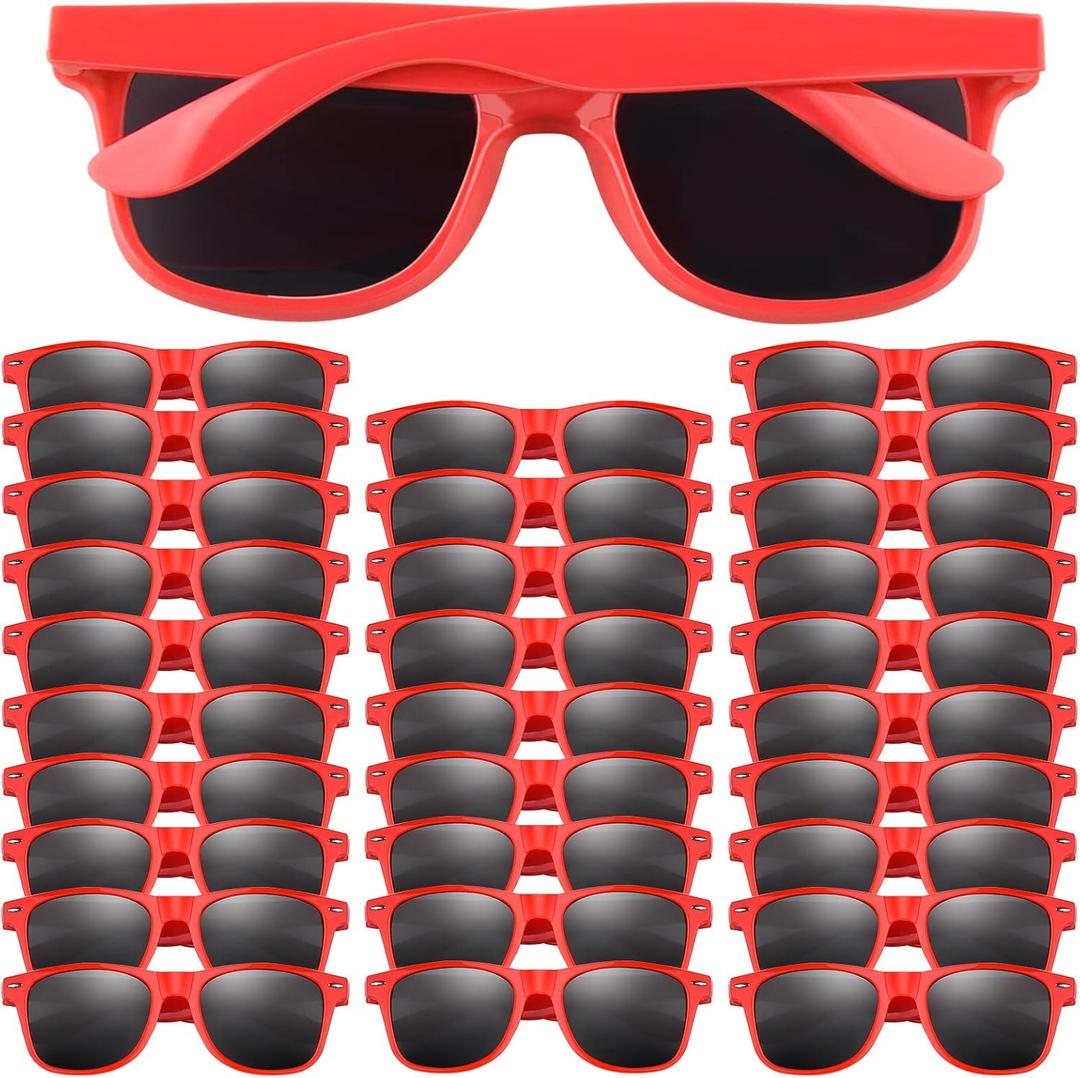 FEPITO Party Sunglasses Kids Sunglasses Bulk for Birthday Party supplies (Red)