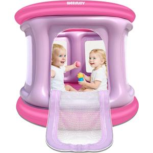 Bounce House,Ball Pit for Toddlers, Inflatable Bouncy House with Pump,Indoor&Outdoor Baby Bouncer with Safety Net,30 Pit Ball,Mini Bubble Bounce House for 2 Toddlers 1-3