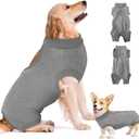 SlowTon Dog Surgery Recovery Suit - Soft Recovery Suit for Dogs Female Male, Dog Onesie for Surgery Female After Spay Prevent Licking, Neuter Suit for Male Dogs Surgical Recovery (Grey,M)