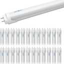 T8/T10/T12 4 Foot LED Light Tube 20W 48 inch, 40W Equivalent, Natural White 4000K, Frosted Cover, Dual-end Powered, Ballast Bypass Retrofit, ETL Listed, 25-Pack