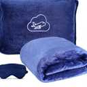 Travel Blanket, Ultra-Soft, Warm & Lightweight Travel Blanket Airplane with Bag, 65x40 in, Airplane Travel Essentials for Women, Men & Kids, Included Eye Mask, Luggage Sleeve & Backpack Clip