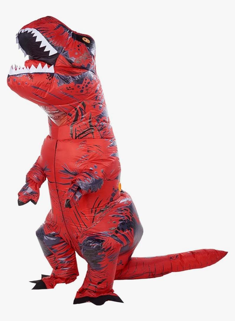 ATDAWN Inflatable Dinosaur Costume for Kids, Blow Up Trex Dinosaur Costume, Halloween Costumes for Boys Girls, M