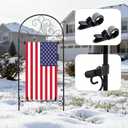 Garden Flag Holder Stand Yard Flag Holder Metal Flag Stand Outdoor Flag Pole Holder for Outside House Seasonal Garden Flag Stake for Lawn Holiday Decor
