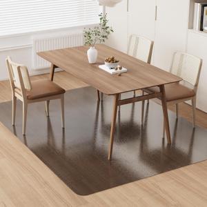 5'7' Large Vinyl Area Mat for Floor, Translucent Black Scratch Resistant Floor Protector for Under Dining Table, No Spill Durable PVC Area Rug for Garage, Bedroom, Lvinig Room