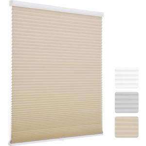 MYshade 1.5-Inch Cellular Cordless Light Filtering Shades, Honeycomb Window Blinds for Soft Daylight & Privacy, Thermal Insulation, Child Safe, Inside or Outside Mount (34" W x 72" H, Beige)