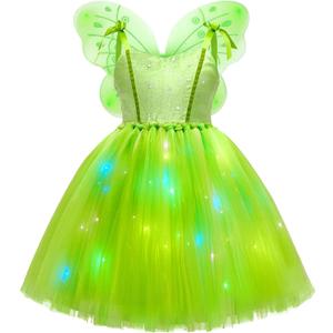 ToLaFio Light up Tinkerbell Costume for Girls Princess Costume for Little Girls Halloween Fancy Party Dress for Little Girls 0-1Y