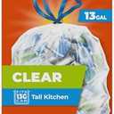 Hefty Clear Trash Bags, Clear, 13 Gallon, 40 Count