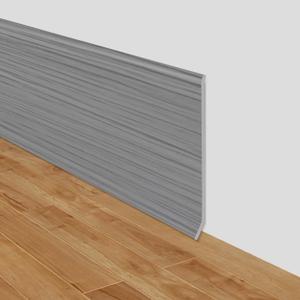 Flexible Baseboard Molding Trim 4 Inch x 20 Feet Self-Adhesive Vinyl Wall Base Peel and Stick Cove Base Rubber Wall Moulding Trim (Wood Grain Light Gray)