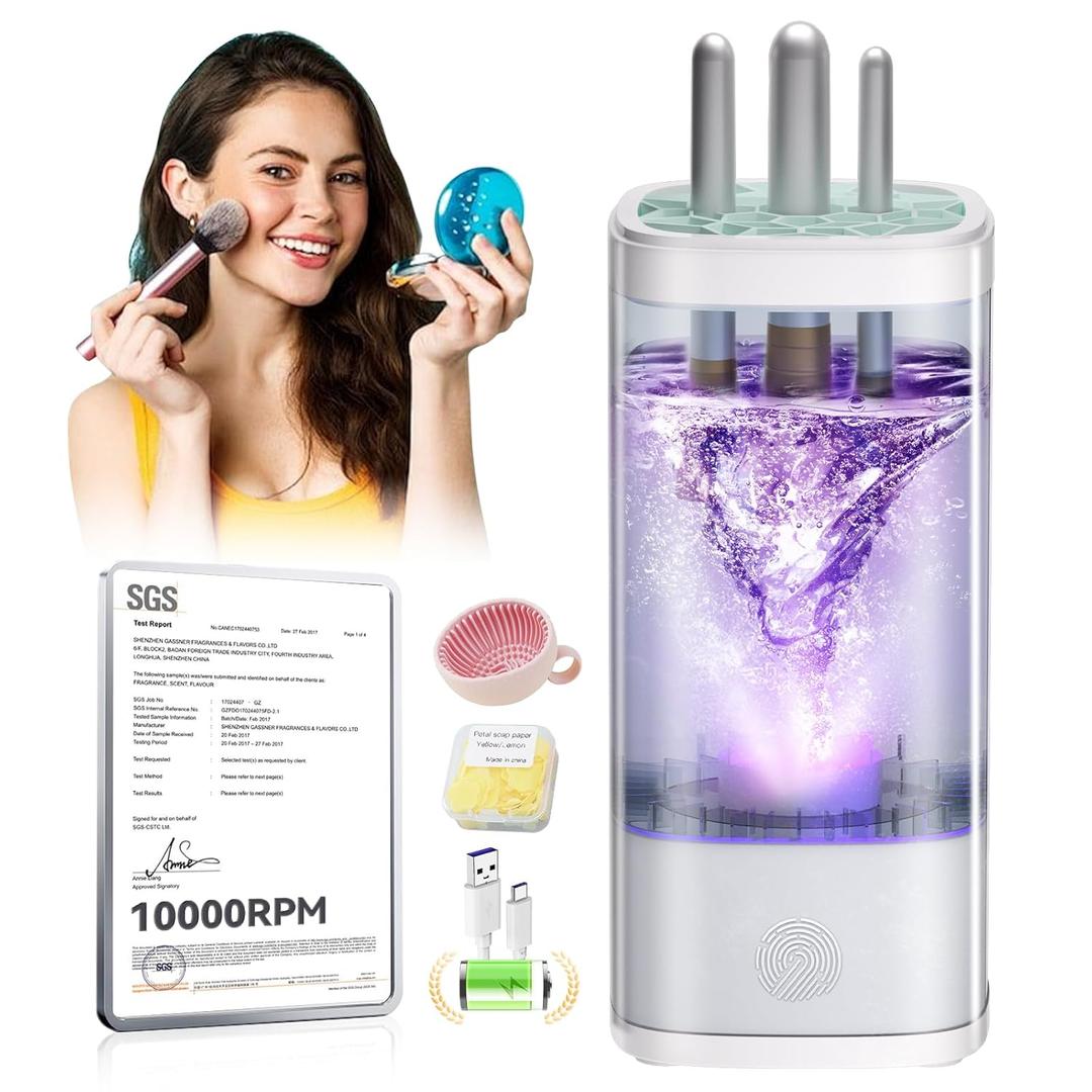 3.0 Upgrade Make Up Brush Cleaner Cosmetic【Industry NO.112x Cleaning Power】【SGS Certified 0 Dust】 MakeupBrushes Cleaner Suitable for all Brush，Circuit Upgrade Make Up Brush Cleaner