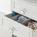 Glass Cabinet Knobs 8 Pack Crystal Vintage Knob for Kitchen Closet Dresser Drawers Cupboard Wardrobe, Clear Cabinets Hardwares Unique Decor Accessories with Screws Washers, Polished Chrome Base