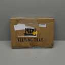 Umisriro Red Decorative Tray, Rectangular Serving Tray with Handles, Plastic Coffee Table Tray for Ottoman, Living Room, Kitchen Tabletop, 15.6” x 10.2” x1.37”