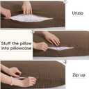 PHF Ultra Soft Waffle Weave Body Pillowcase with Zipper, No Insert, 1Pack 20" x 54" Pillow Sham, Breathable & Skin-Friendly Body Pillow case, Stylish Decorative Bed Pillow Cover, Mocha