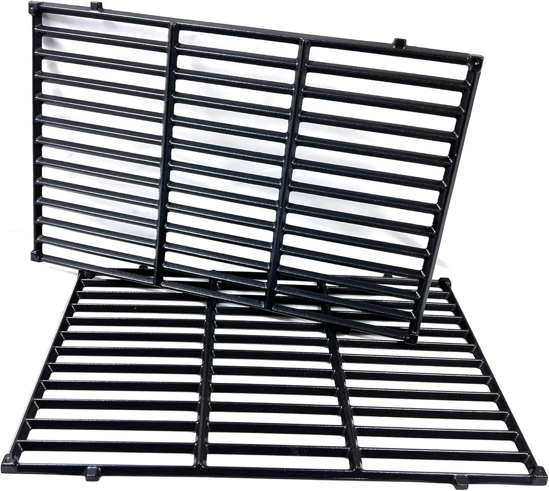 Direct Store DC132 19.5 x 12.9" Grill Grates Replacement for Weber 7524, 7528, Genesis 300 E/S 310 320 330 EP310 EP320 EP330 Gas Grill (2007-2016 ONLY), Set of 2 Cast Iron Cooking Grid Grates