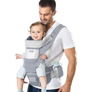 YSSKTC Baby Carrier Ergonomic Infant Carrier with Hip Seat Kangaroo Bag Soft Baby Carrier Newborn to Toddler 7-45lbs Front and Back Baby Holder Carrier for Men Dad Mom (Grey)