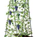AlisisFores Garden Trellis for Climbing Plants, A-Shape Garden Plant Support Frame for Raised Bed Vegetables, Provides Support for Beans, Tomatoes and Cucumber, Black