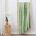 inhand Sage Green Throw Blanket for Couch, Soft Living Room Home Decor Knitted Twin Size Blanket, Outdoor Lightweight Breathable Summer Blanket, Farmhouse Warm Woven Decorative, 60"x80" (Basil)