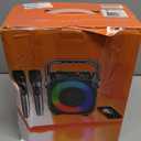 Karaoke Machine, Portable Bluetooth Speaker with 2 Wireless Microphones for Adults & Kids with Lights, Karaoke Microphone with PA System Supports USB/TF/FM/AUX for Home Party Home System Packages (Black)