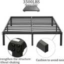 Wulanos King Size Bed Frame with Steel Slats Support, Sturdy and Durable, No Box Spring Needed, 16 Inch High 3500lbs Heavy Duty Metal Platform Frames with Storage, Noise-Free, Black