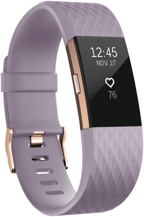 Fitbit Charge 2 Heart Rate + Fitness Wristband, Special Edition, Lavender Rose Gold, Large (US Version)