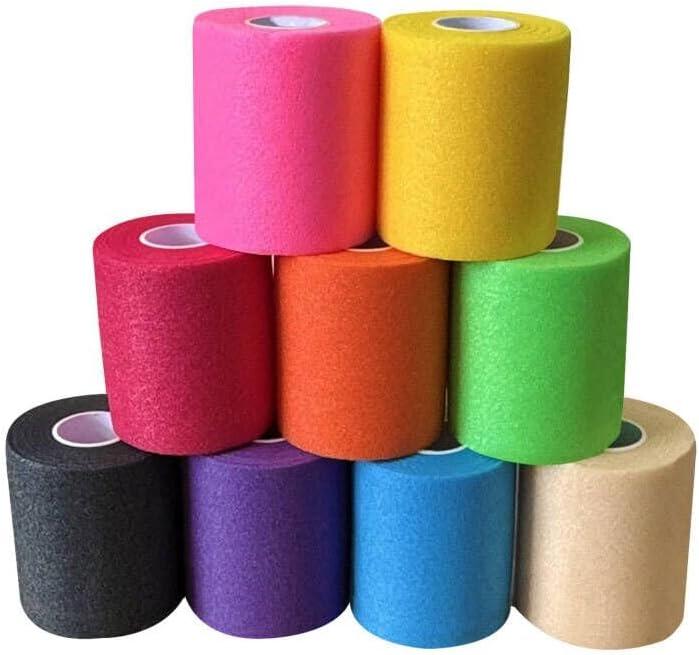 2 x 9 Pack Pre Wrap Athletic, 2.75 Inches X 12 Yards Multi-Color Prewrap Athletic Tape for Hair Soccer, Sports Pre Wrap Tape, Pre-Wrap Foam Underwrap Tape Ankles Wrists Hands Knees Elbows