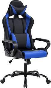 BestOffice High-Back Gaming Chair PC Office Chair Computer Racing Chair PU Desk Task Chair Ergonomic Executive Swivel Rolling Chair with Lumbar Support for Back Pain Women, Men,Blue