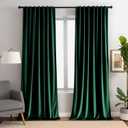 Aljctns Emerald Green Velvet Curtains 84 inches Long Luxury 80% Blackout Curtains for Bedroom Living Room,Thermal Insulated Super Soft Window Drapes Rod Pocket & Back Tab, 52" W x 84" L, 2 Panels