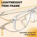 VISOONE TR90 Blue Light Blocking Glasses Women Men Octagon Aviator Anti Eyestrain Lightweight Metal Temple Marion