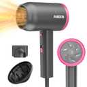 ANIEKIN Hair Dryer, 1875 Watts Fast Drying Blow Dryer with Diffuser and Concentrator, Compact Lightweight Hair Dryer for Women and Men (Light Grey)