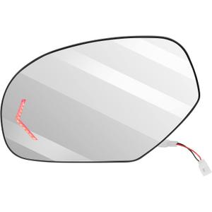 SCITOO Driver Side Mirror Glass Fit for 2007-2013 For GMC Sierra For Chevy Silverado 1500/2500 HD/3500 HD Yukon Suburban 1500/2500 Heated Turn Signal Exterior Rear View Mirrors Left Side