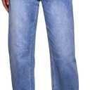 Astylish Jeans for Women Straight Leg High Waisted Stretchy Bootcut Leg Jean Trendy 2025 Relaxed Fit Denim Pants (18, Beau Blue Rhinestone)