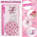 Pinkunn 25 Sets Breast Cancer Awareness Accessories Bulk Breast Cancer Gift for Women Compact Mirrors with Pink Ribbon Boxing Glove Design, Ballpoint Pens, Motivational Cards Charity Party Favors