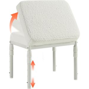 Adjustable Ottoman Pouf, 4 Height Position & 60 Degree Tilt Angle Adjustment Footrest Ottomans Footrest Foot Stools Pouffe Footstool for Under Desk for Living Room Home(Beige)