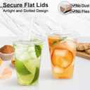 Lamosi 100 Pack 16 oz Clear Plastic Cups with Lids and Straws, Disposable Plastic Coffee Cups with Lids for Iced Coffee, Cold Beverages, Smoothies and To-Go Drinks