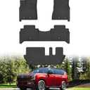 Floor Mats for 2025 Nissan Armada/Infiniti QX80 8 Seats All Weather Floor Liners TPE Rubber Fit for Nissan Armada 2025 Anti-Slip Full Set Automobile Mats Accessories