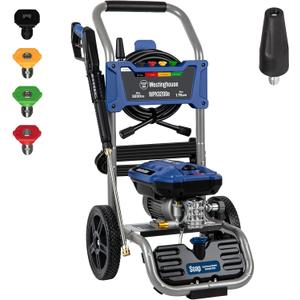 Westinghouse WPX3200e Electric Pressure Washer, 3200 PSI and 1.76 Max GPM, Induction Motor, Onboard Soap Tank, Spray Gun and Wand, 5 Nozzle Set, for Cars/Fences/Driveways/Homes/Patios/Furniture, Blue