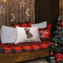 French Bulldog Christmas 12x20 Pillow Cover, French Bulldog Gifts, Frenchie Mom Gifts, Xmas Frenchie Xmas Lumbar Pillow Covers Decorative for Sofa Couch Home Bedroom Living Room