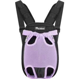 Pawaboo Pet Carrier Backpack, Adjustable Pet Front Cat Dog Carrier Backpack Travel Bag, Legs Out, Easy-Fit for Traveling Hiking Camping for Small Medium Dogs, Large Size, Purple