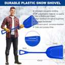 Frienda 3 Pcs 43 Inch Large Snow Shovel Plastic Scoop Shovel, Blue