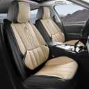 AOOG Car Seat Cover Compatible with Dodge RAM (Black & Beige, Full Set (Flat Rear Center Seat))