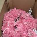 WBHome Pre-lit 6 Feet/72 Inch Christmas Garland Pink Macaron Themed Holiday Decorations