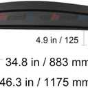 Universal Car Rear Spoiler Wing, 47 Inch ABS Adjustable Trunk Spoiler, Gloss Black Aftermarket Racing Style Wing, No-Drill Installation, Fit Most Sedans Coupes Hatchbacks - WheelX