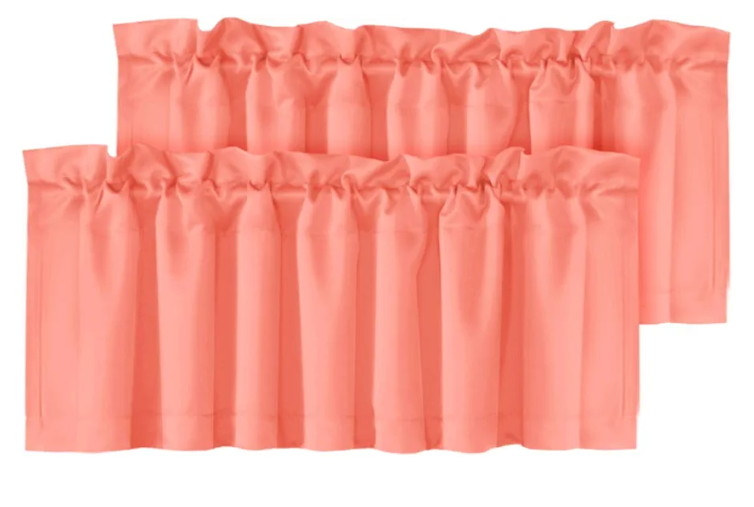 .VERSAILTEX Blackout Valances for Windows,Short Window Valances Curtains for Living Room/Bedroom/Bathroom Privacy Decorative Rod Pocket ，1 Panel，52" W x 18" L, Coral