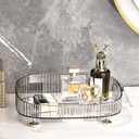 Perfume Organizer, Bathroom Vanity Tray, Makeup Trays for Dresser Top, Countertop Decorative Plastic Decor Tray, Perfume Organizer for Women, organizador de perfumes (Clear)